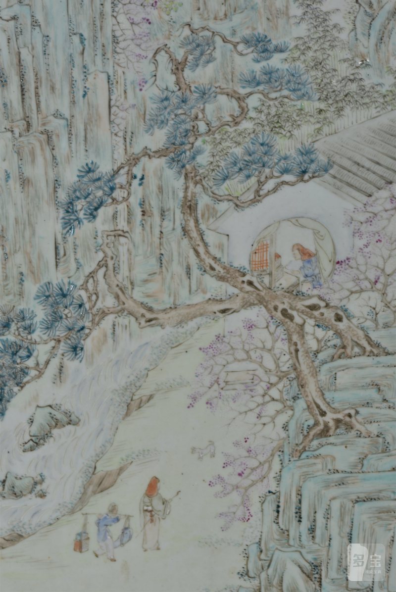 清光绪 余焕文浅绛彩「四季山水图」四条屏 - 图7